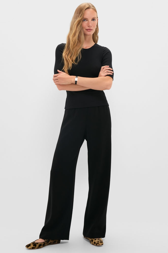 Black Lauren Mid Sleeve Tee