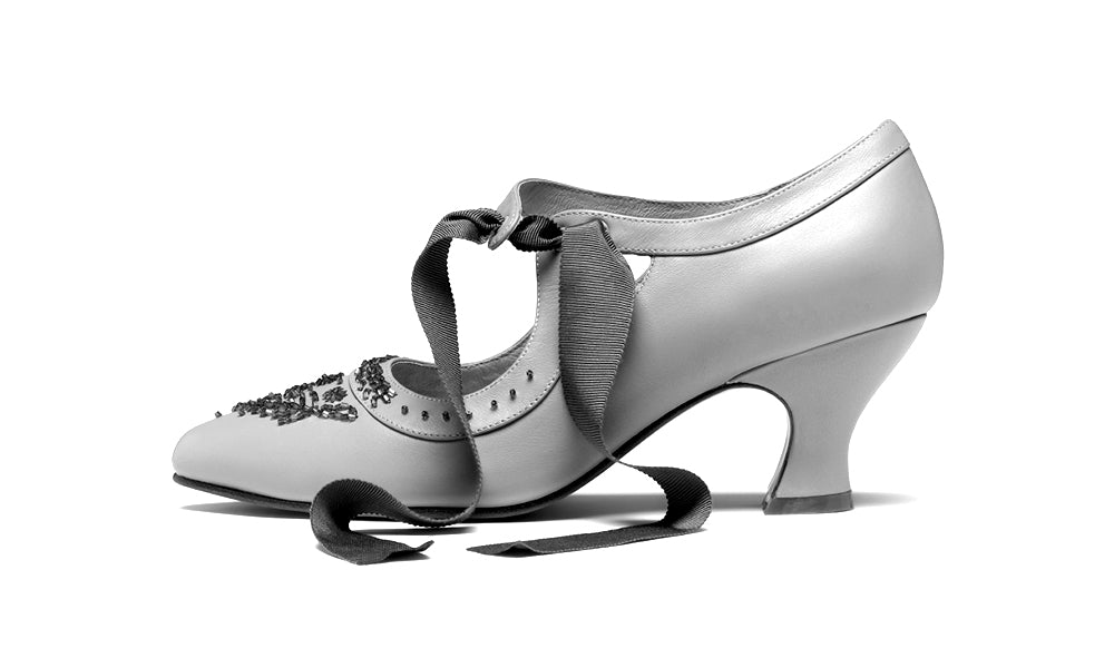 Laurel Beaded Edwardian Shoes (Dusty Lilac)