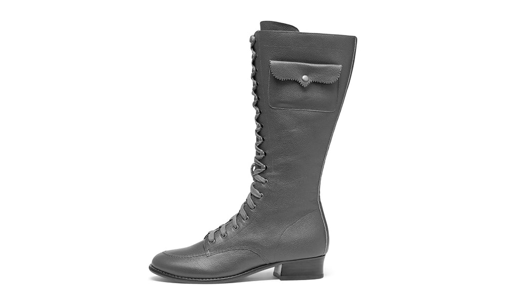 Bessie Vintage Aviator Boots (Olive Green)