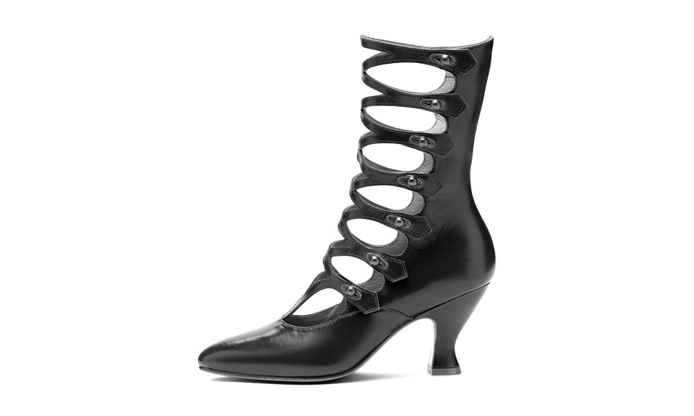 Cleo Edwardian Boots (Black Cherry)