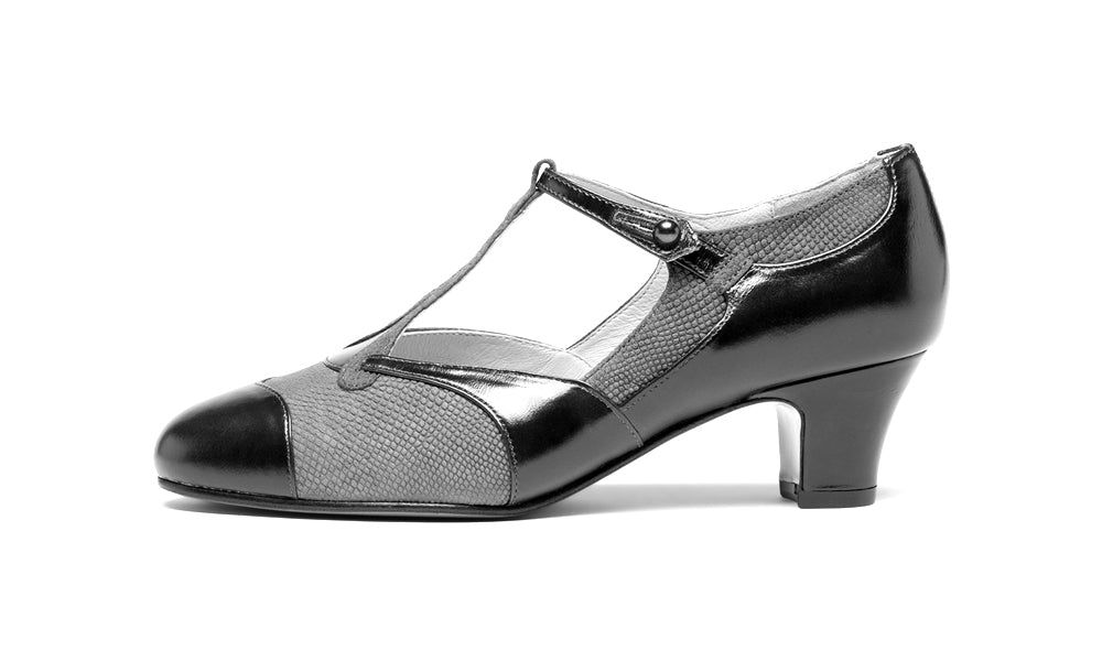 Doris 1920s Pumps (Navy/Black)