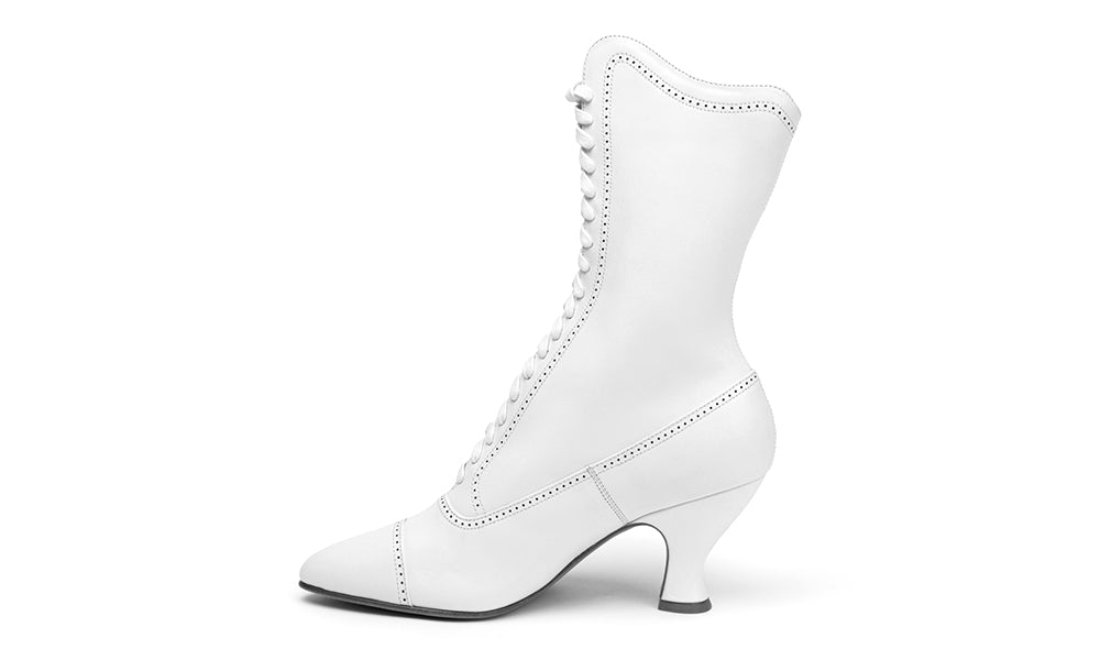 Edith Edwardian Boots Wide (Cream)