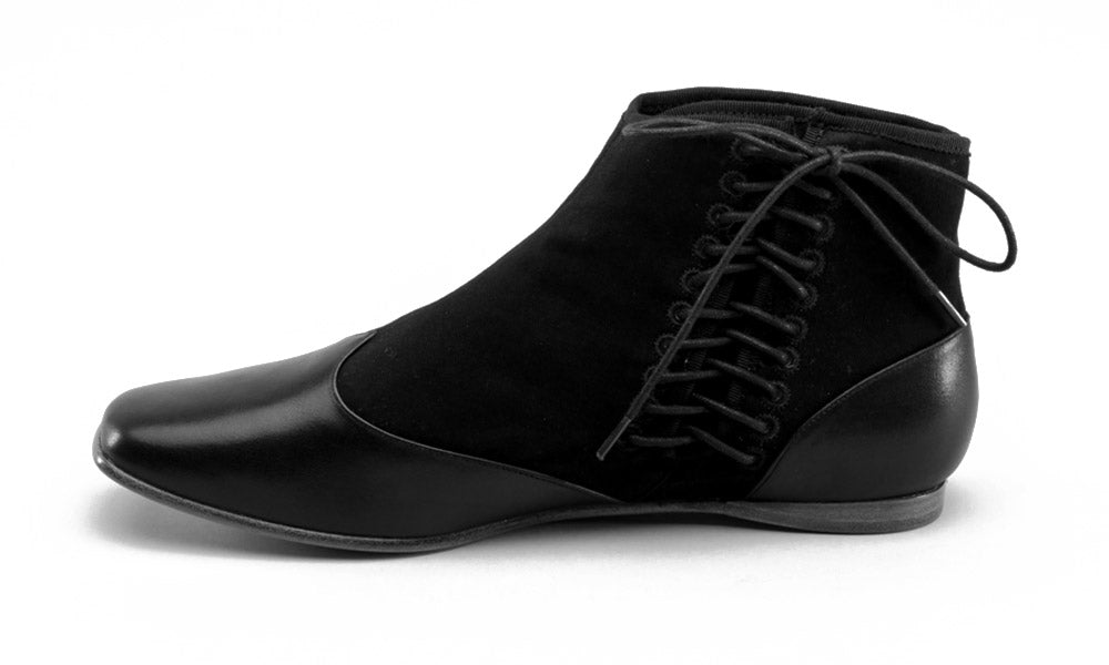 Keckley Victorian Side-Lace Boots (Black/Black)