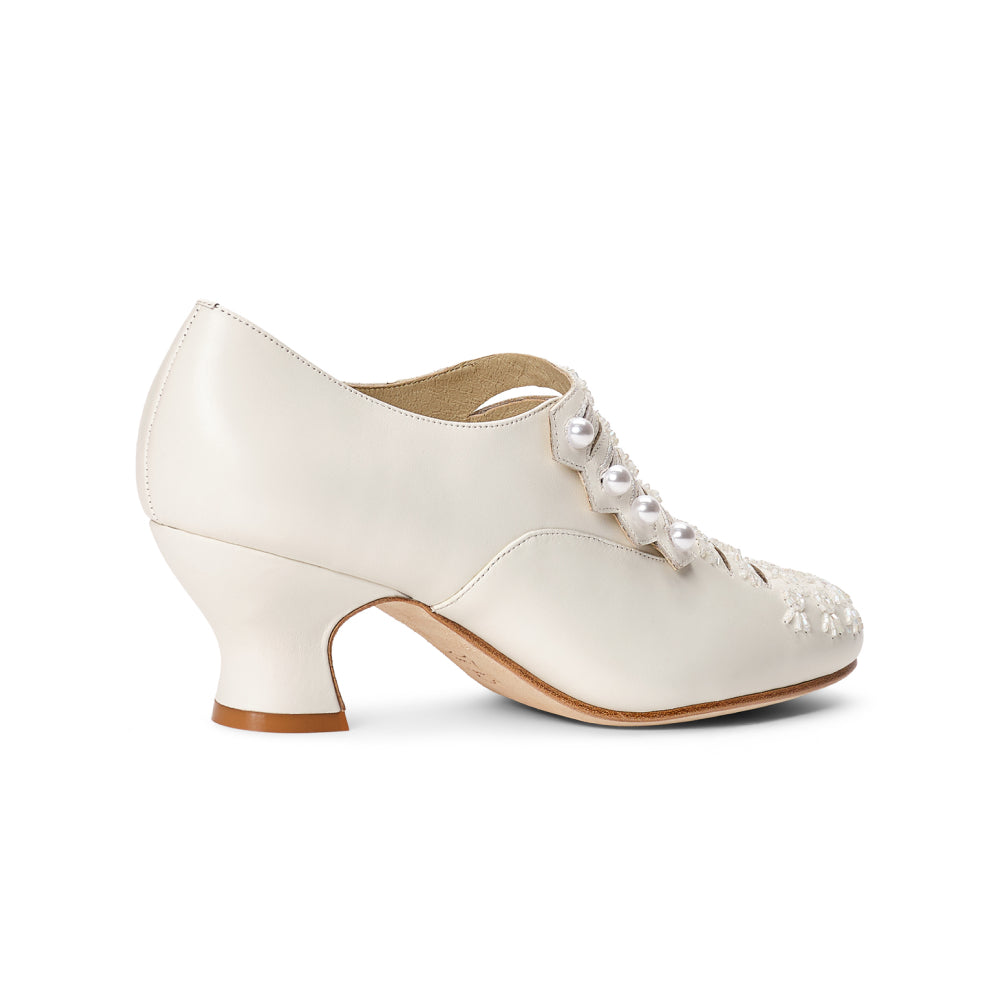 PRE-ORDER Savoy Beaded Edwardian Shoes (Ivory)