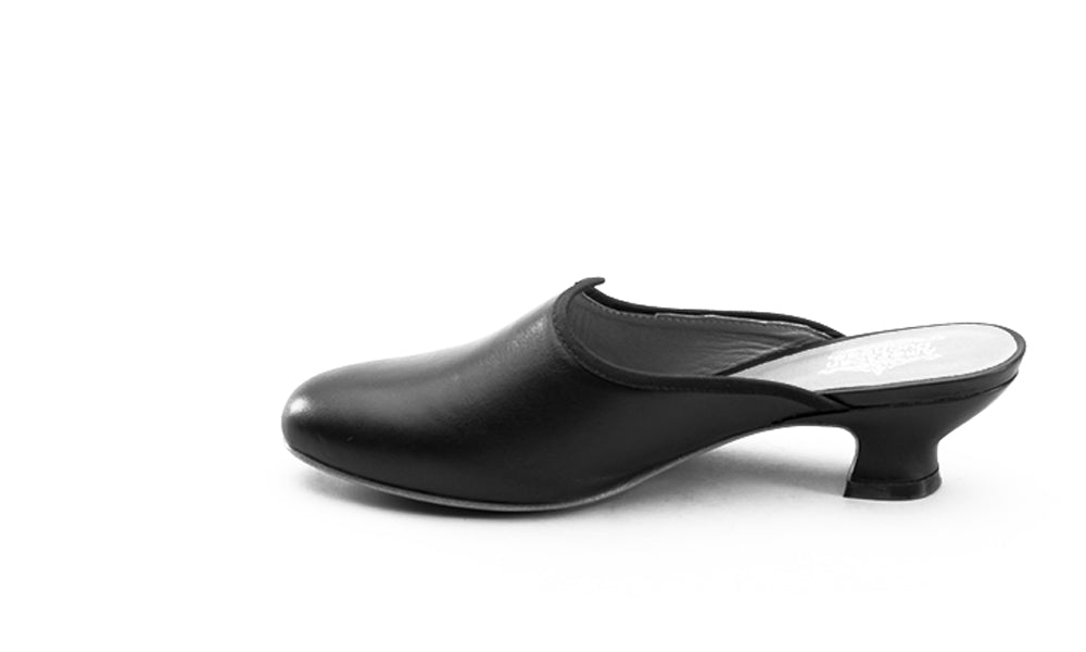 Sophie 18th Century Leather Mules (Black)