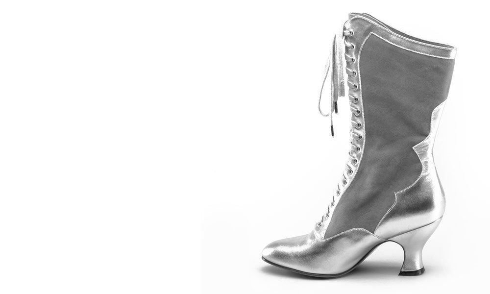 Star Princess Camille Edwardian Boots (Silver/Blue)