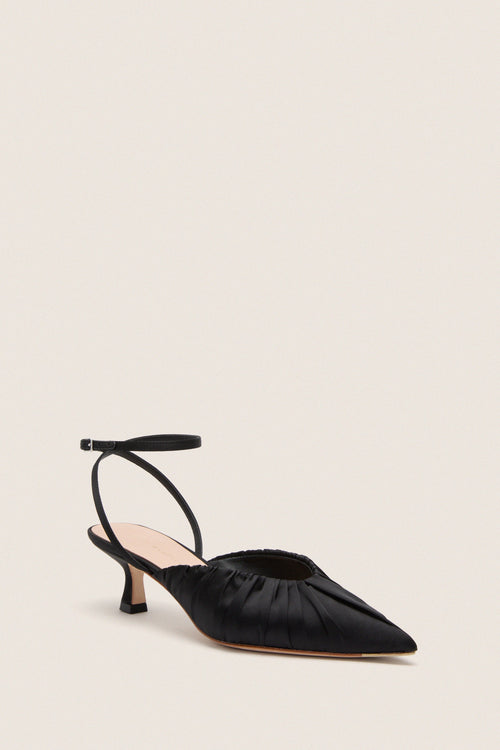 Black Satin Rio Heels