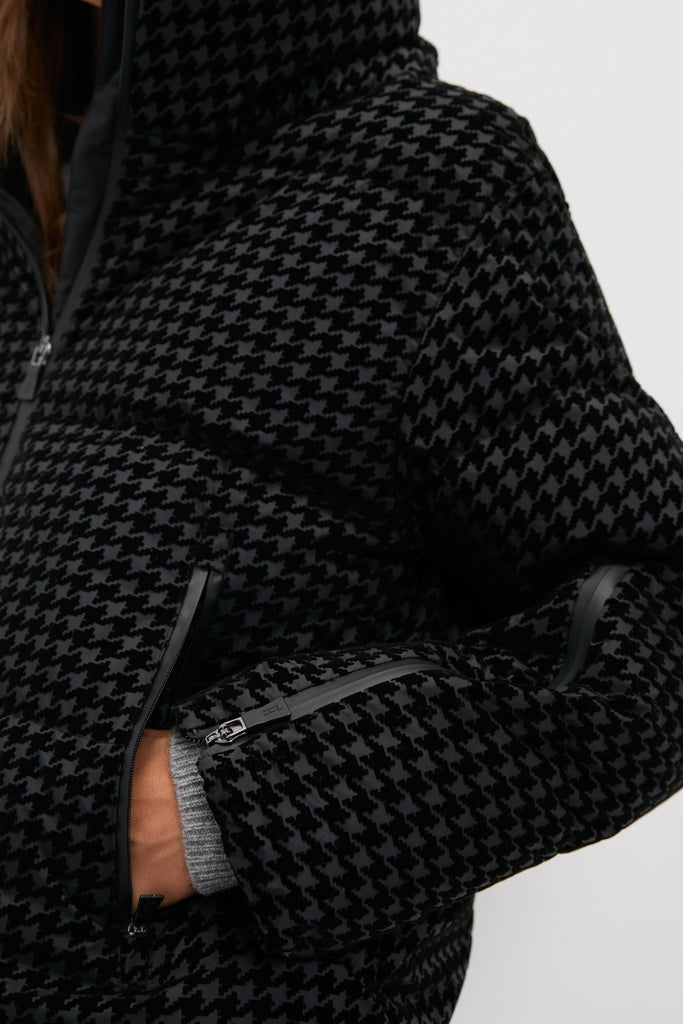 Black Tech Pied de Poule Short Jacket