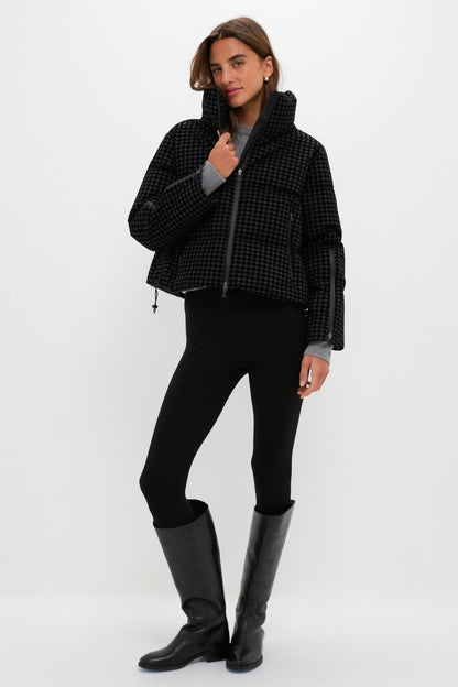 Black Tech Pied de Poule Short Jacket