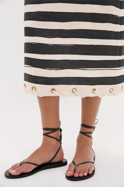Black Stripe Story Pencil Skirt