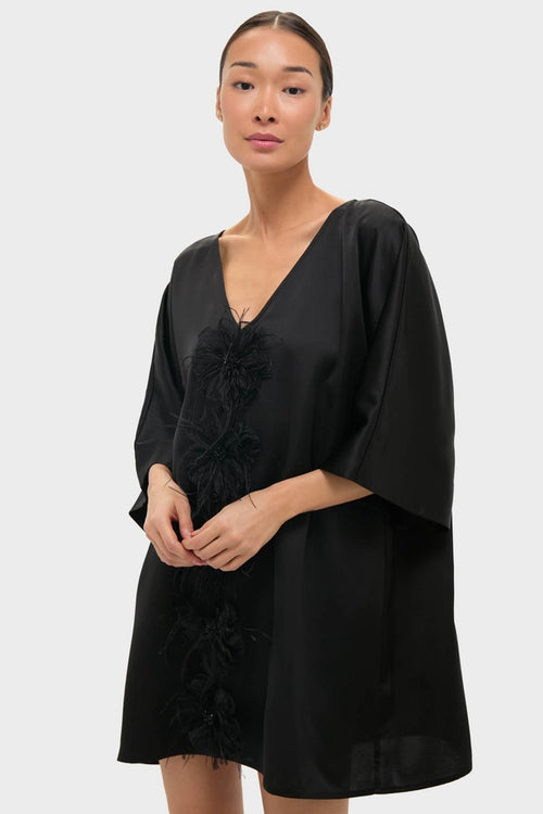 Black Satin Diane Mini Dress