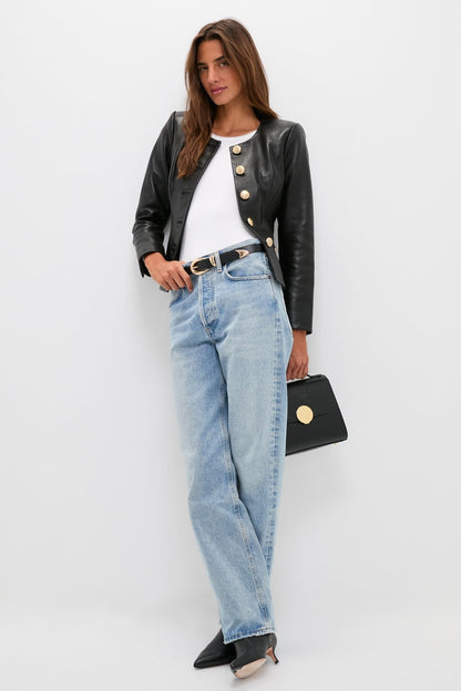 Black Mariella Collarless Blazer