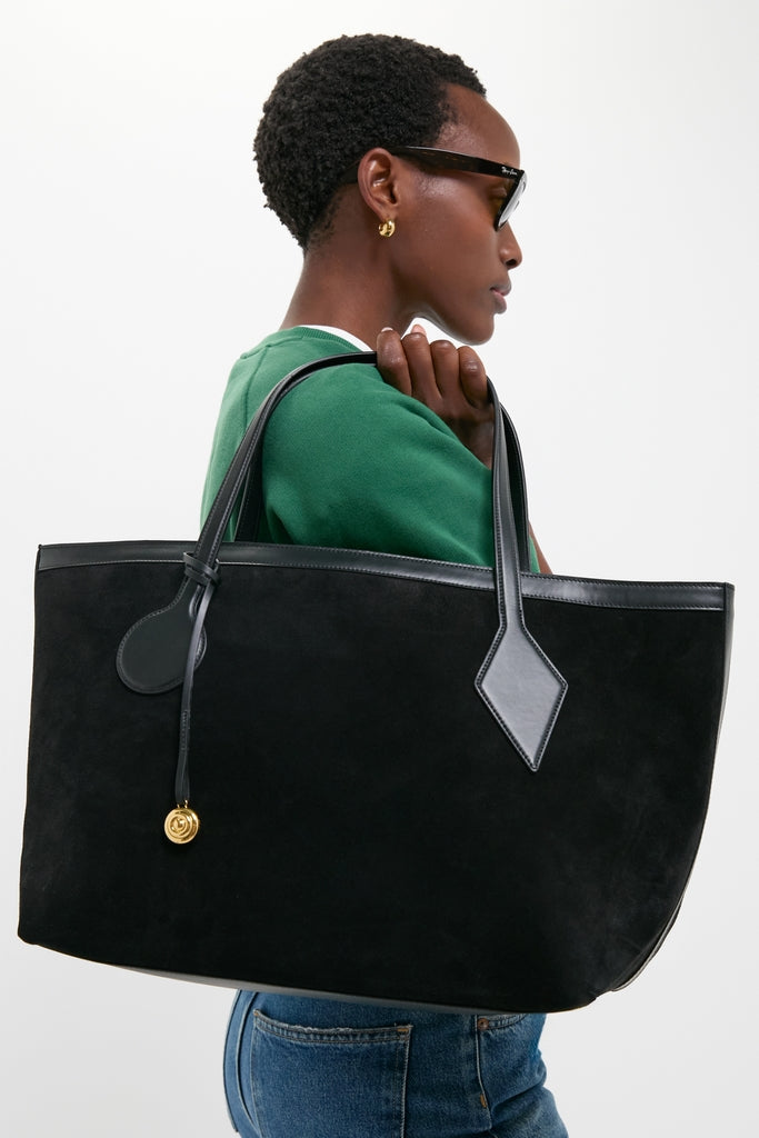 Black Suede Large Sprout Tote