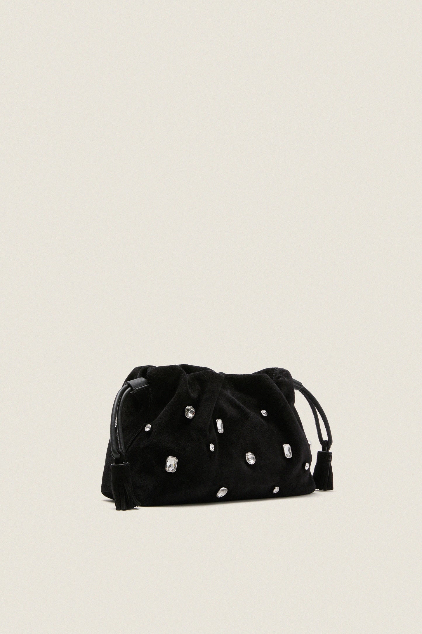 Black Small Crystal Stash Bag