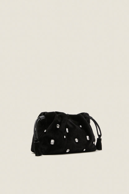 Black Small Crystal Stash Bag