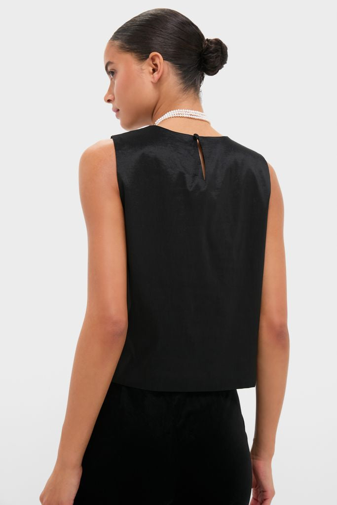 Black Taffeta Keating Top