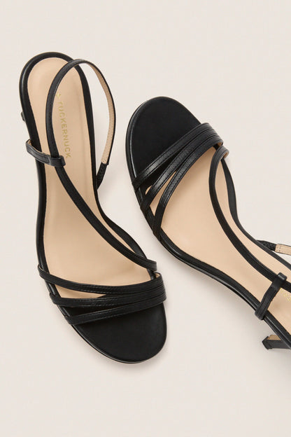 Black Leather Scarlet Heels