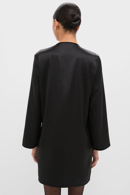 Black Satin Tatiana Dress
