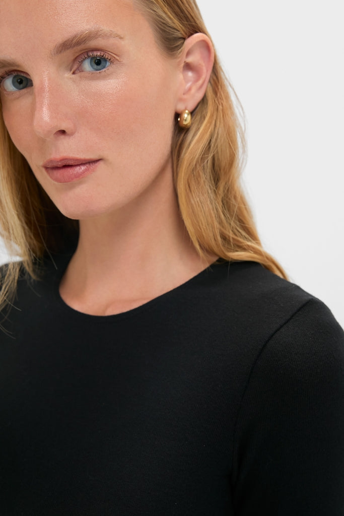 Black Lauren Mid Sleeve Tee