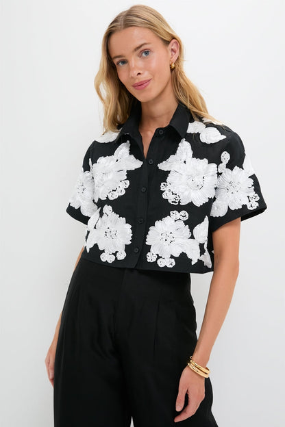 Black Multi Callie Camp Shirt