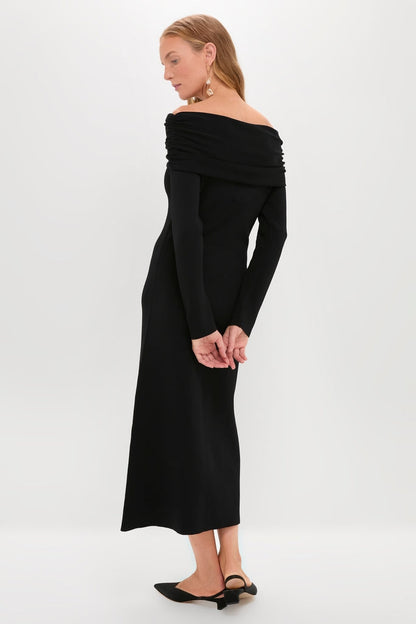 Black Off-the-Shoulder Ursula Maxi Dress