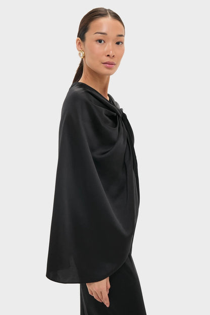 Black Satin Mountbatten Cape