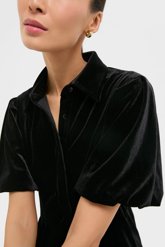 Black Velvet Mini Delaney Dress