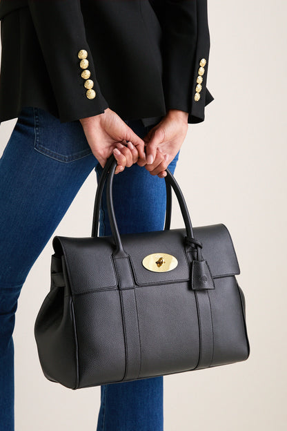 Black Small Classic Grain Bayswater Bag