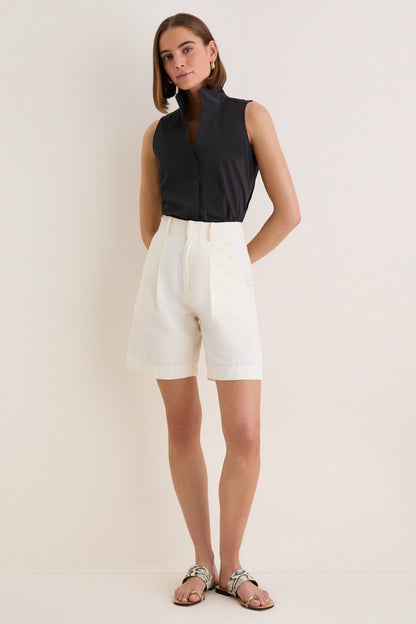 Black Sleeveless Bessette Button Down