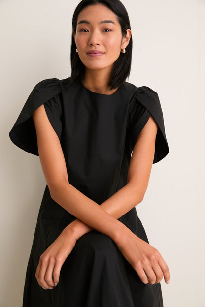 Black Puff Sleeve Lindy Maxi Dress