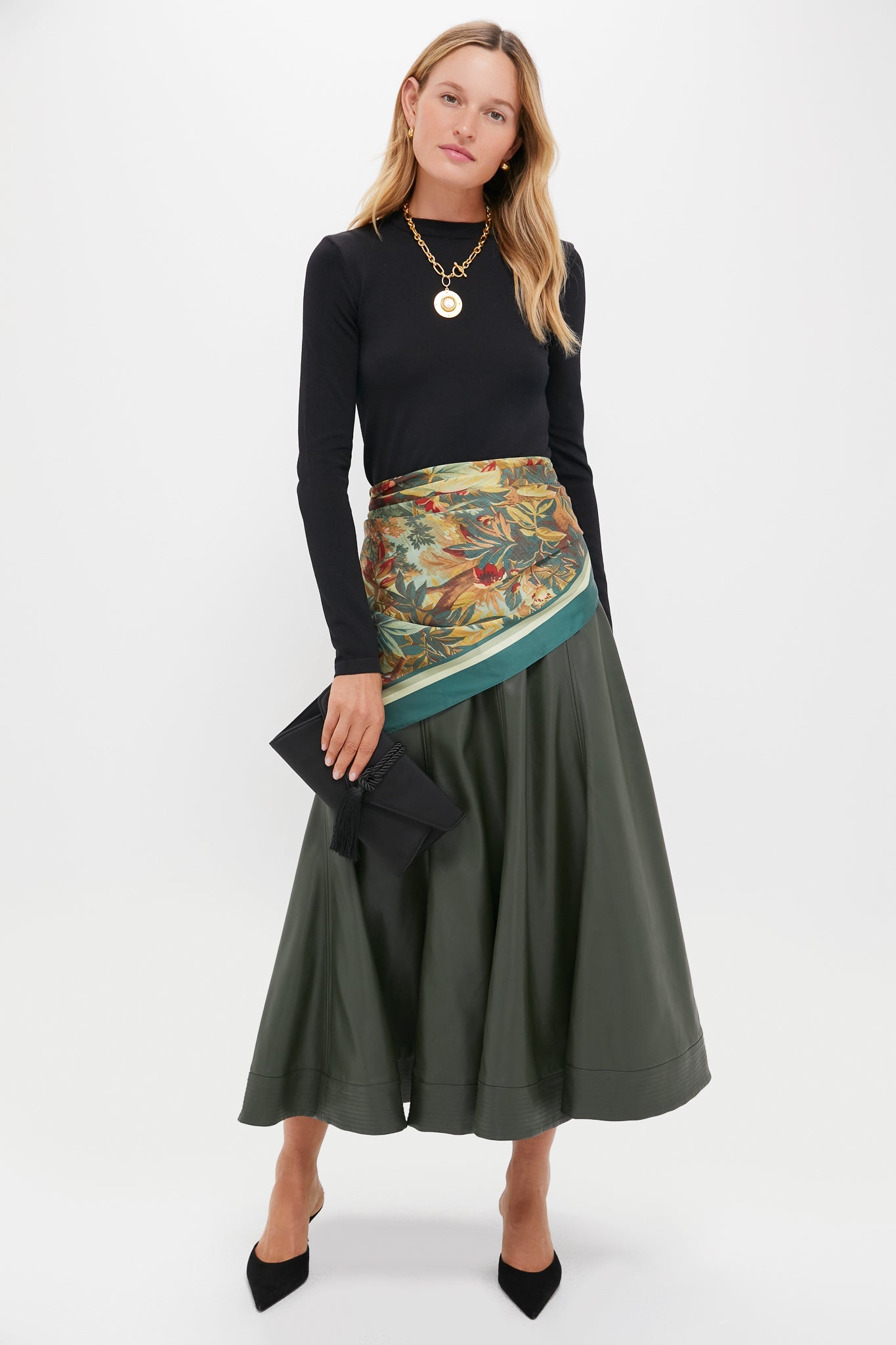 Black Satin Gabrielle Clutch