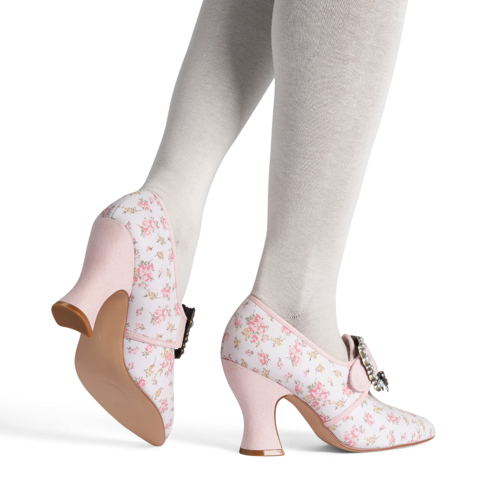 Adelaide Latchet Shoes (Ivory/Pink)