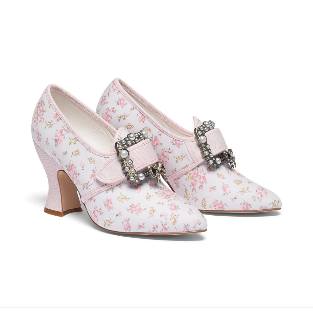 Adelaide Latchet Shoes (Ivory/Pink)