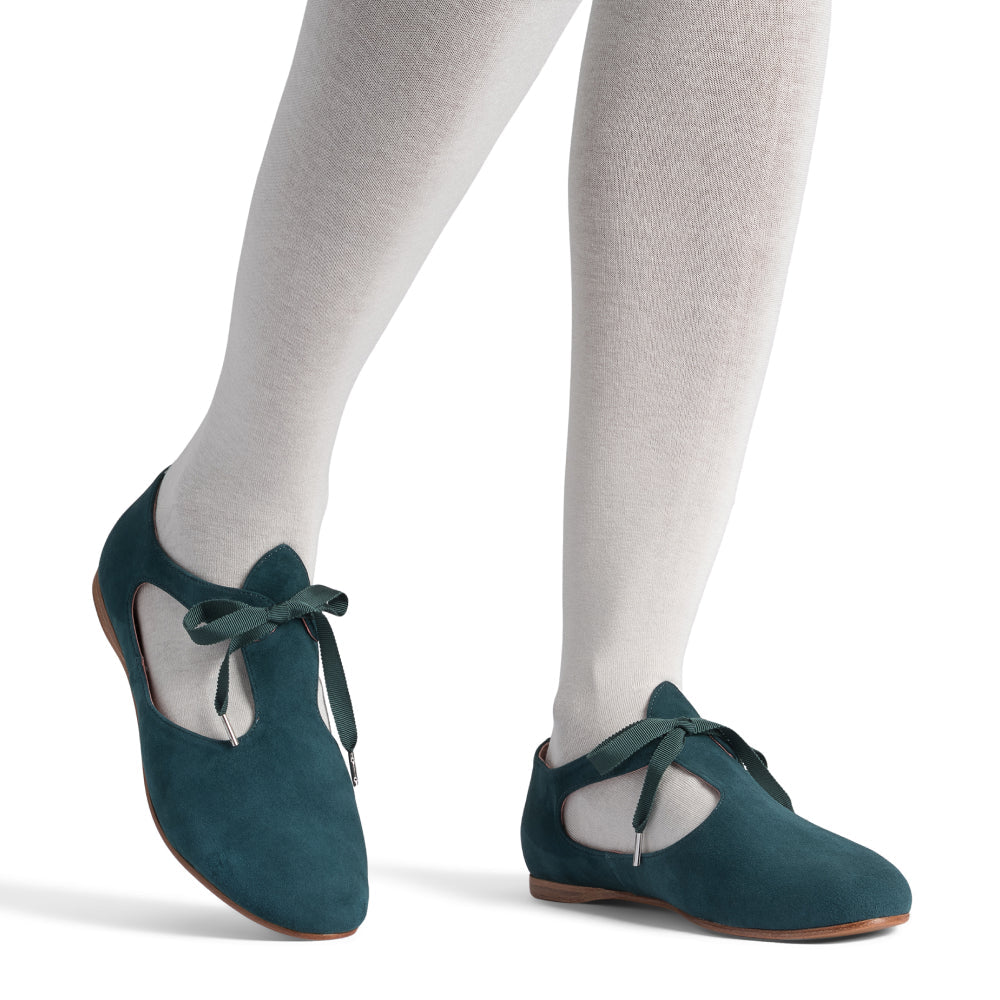 Artemisia Pre-Raphaelite Shoes (Teal Suede)