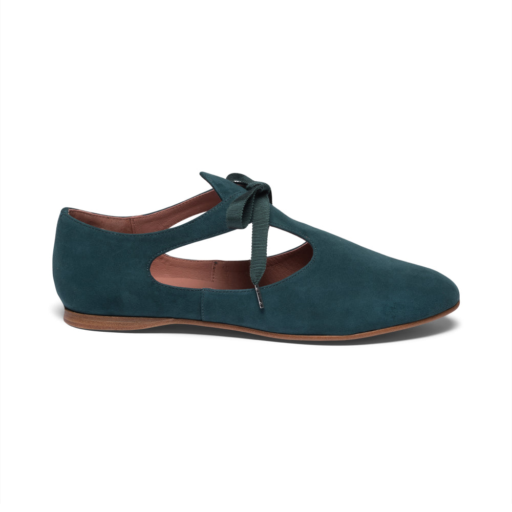 Artemisia Pre-Raphaelite Shoes (Teal Suede)