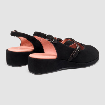 Betty Vintage Sandals (Black Suede)