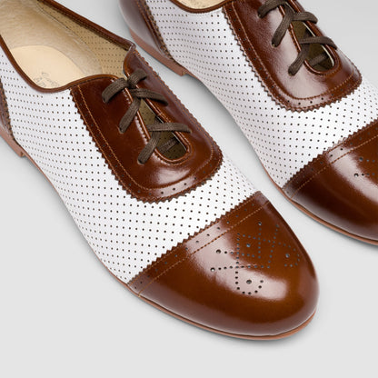 Beverly Sporting Flats (Cordovan/Soft White)