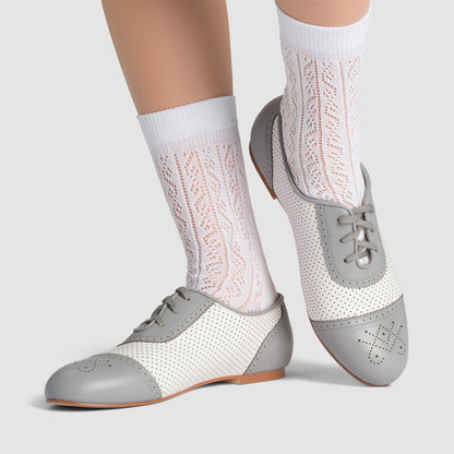 Beverly Sporting Flats (Grey/Soft White)