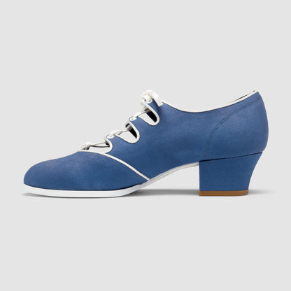 Clementine Vintage Ghillie Shoes (Denim/Ivory)