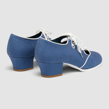 Clementine Vintage Ghillie Shoes Wide (Denim/Ivory)