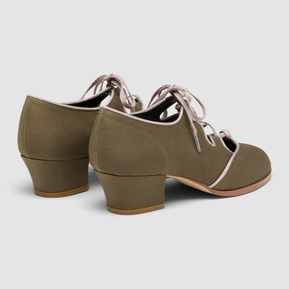 Clementine Vintage Ghillie Shoes (Moss Green/Taupe)