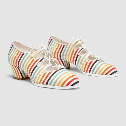 Clementine Vintage Ghillie Shoes (Multi-Stripe)