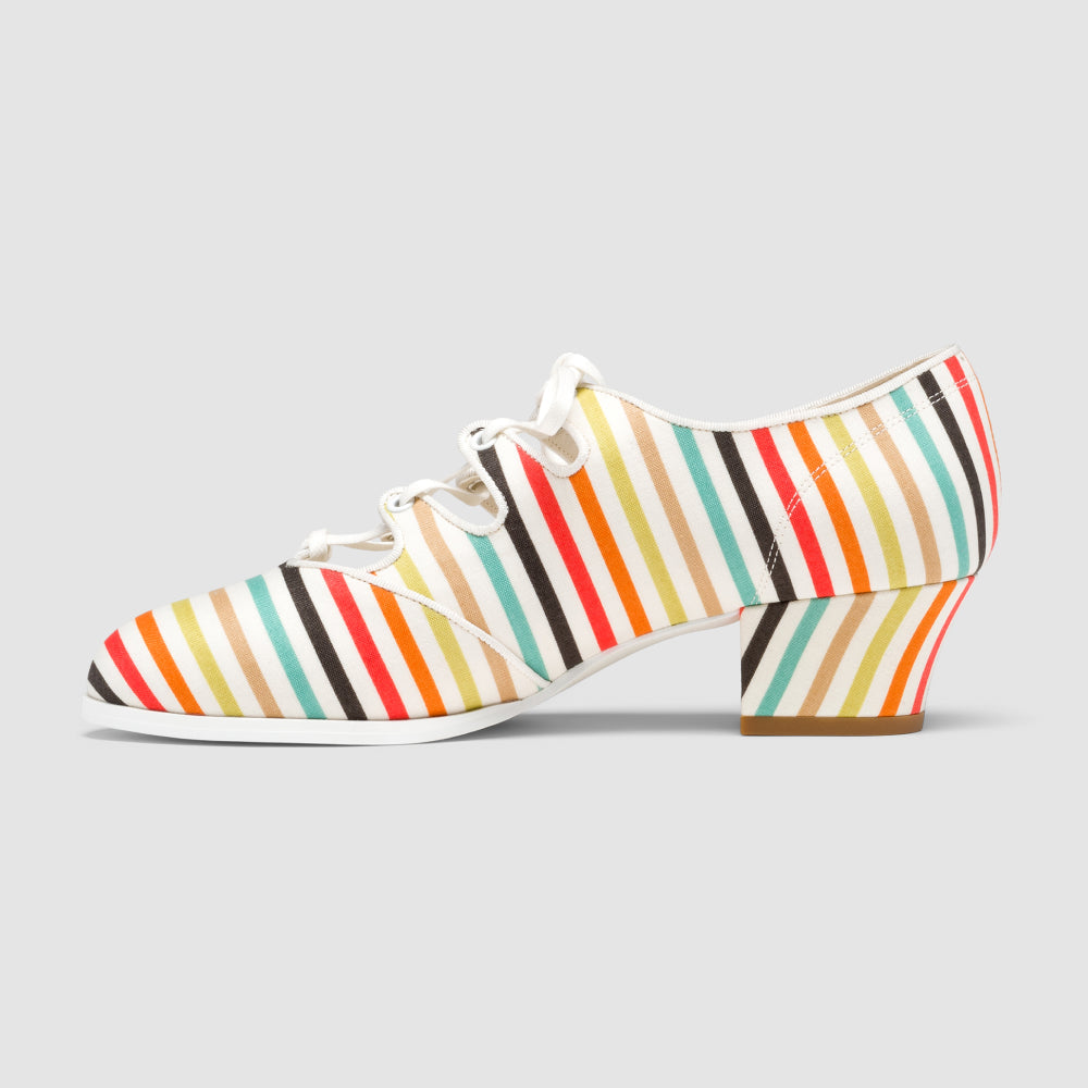Clementine Vintage Ghillie Shoes Wide (Multi-Stripe)