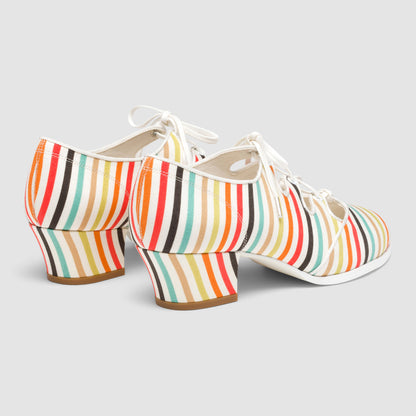 Clementine Vintage Ghillie Shoes Wide (Multi-Stripe)