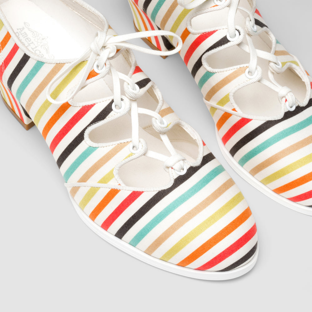 Clementine Vintage Ghillie Shoes (Multi-Stripe)