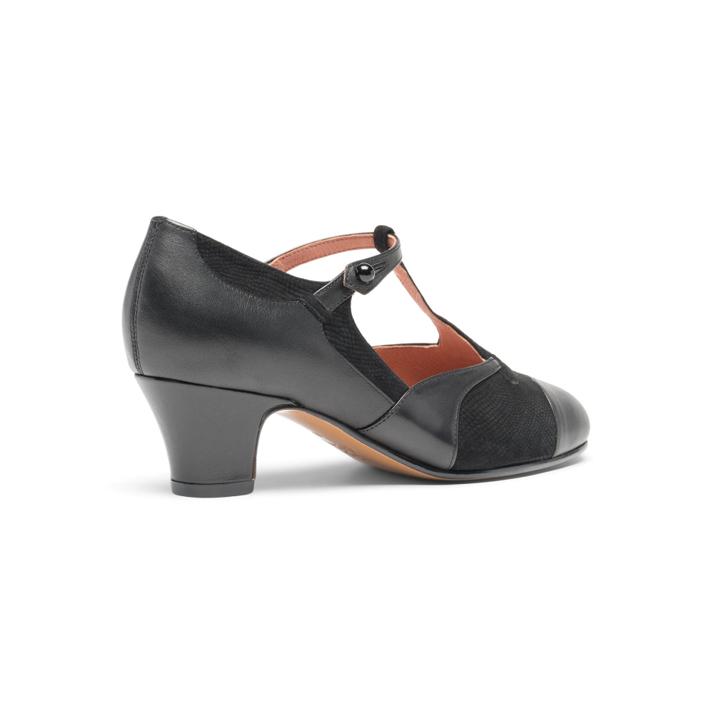 Doris 1920s Pumps Wide (Black)