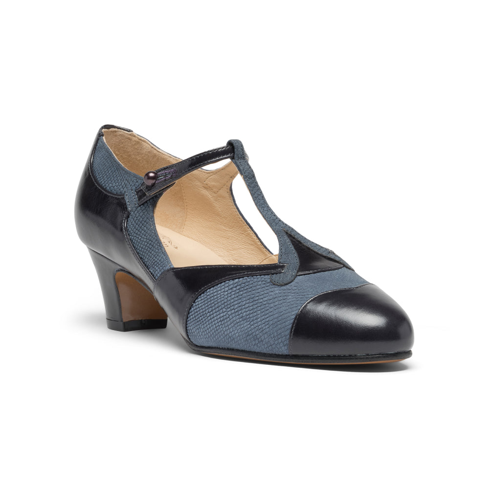 Doris 1920s Pumps (Navy/Black)