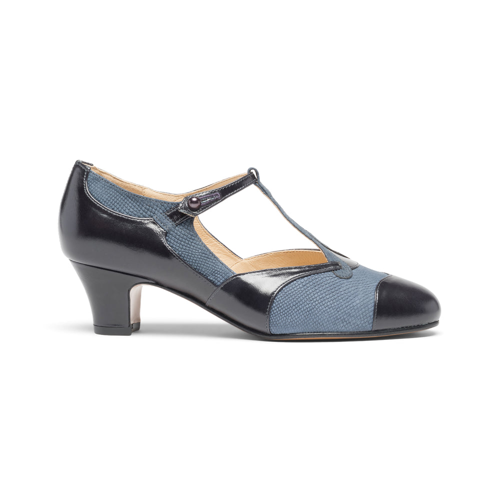 Doris 1920s Pumps (Navy/Black)