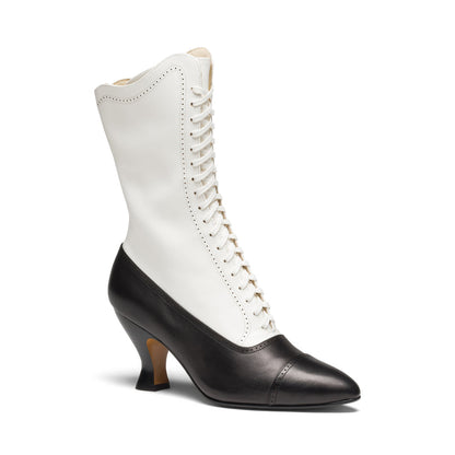 Edith Edwardian Boots (Black/Ivory)