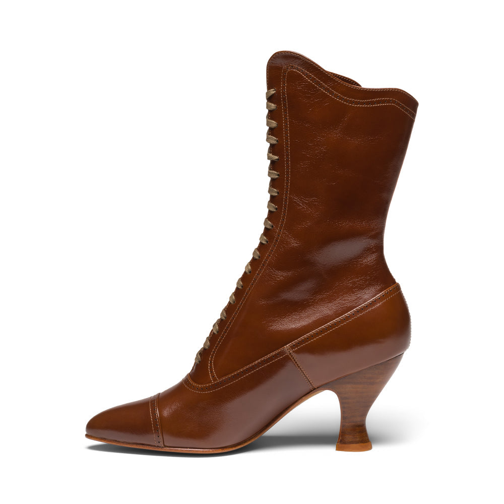 Edith Edwardian Boots Wide (Walnut)